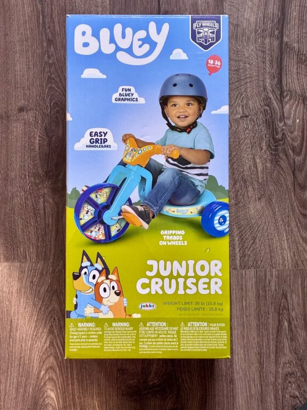Bluey Junior Cruiser Tricycle With Easy Grip Handlebars & Gripping Treads For Ag